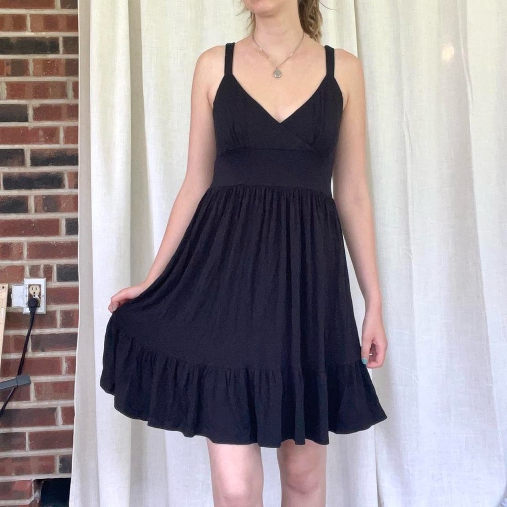 2000’s black jersey knit babydoll dress
